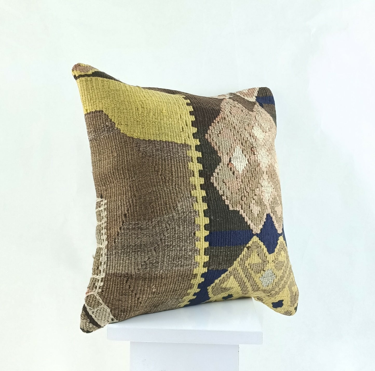 Kilim Pillow Cover 16x16 Oriental Traditional Handmade Boho Lumbar Cushion  A870