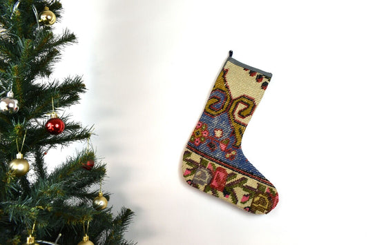 Kilim Christmas Stocking Vintage Rug Stocking Ethnic Decorative Xmas Socks S771