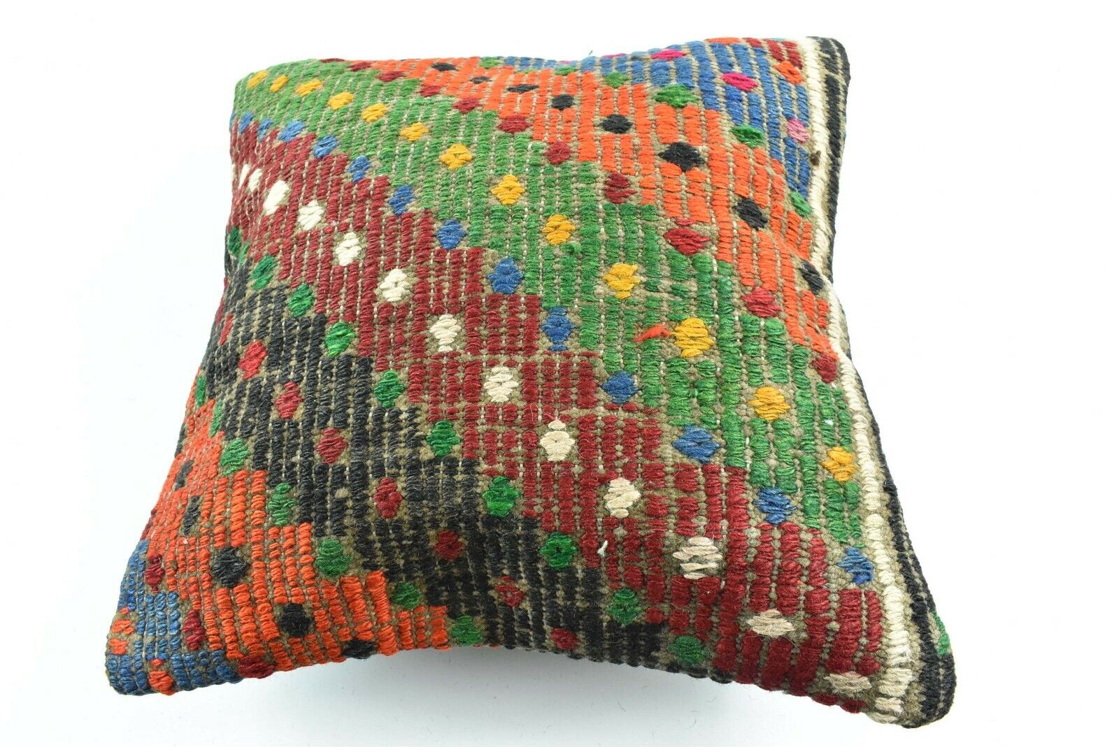 14x14 Kilim Cushion Cover Turkish Ottoman Boho Rustic Throw Pillow Case A1703