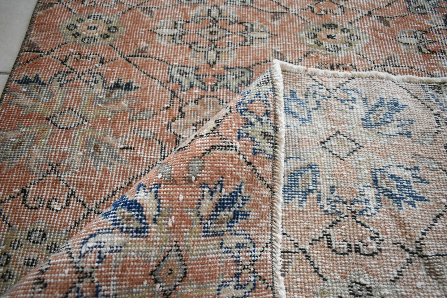 Vintage Oushak Rug 6.5x3.3 ft Turkish Floor Rug Faded Area Rug Oriental Rug U05