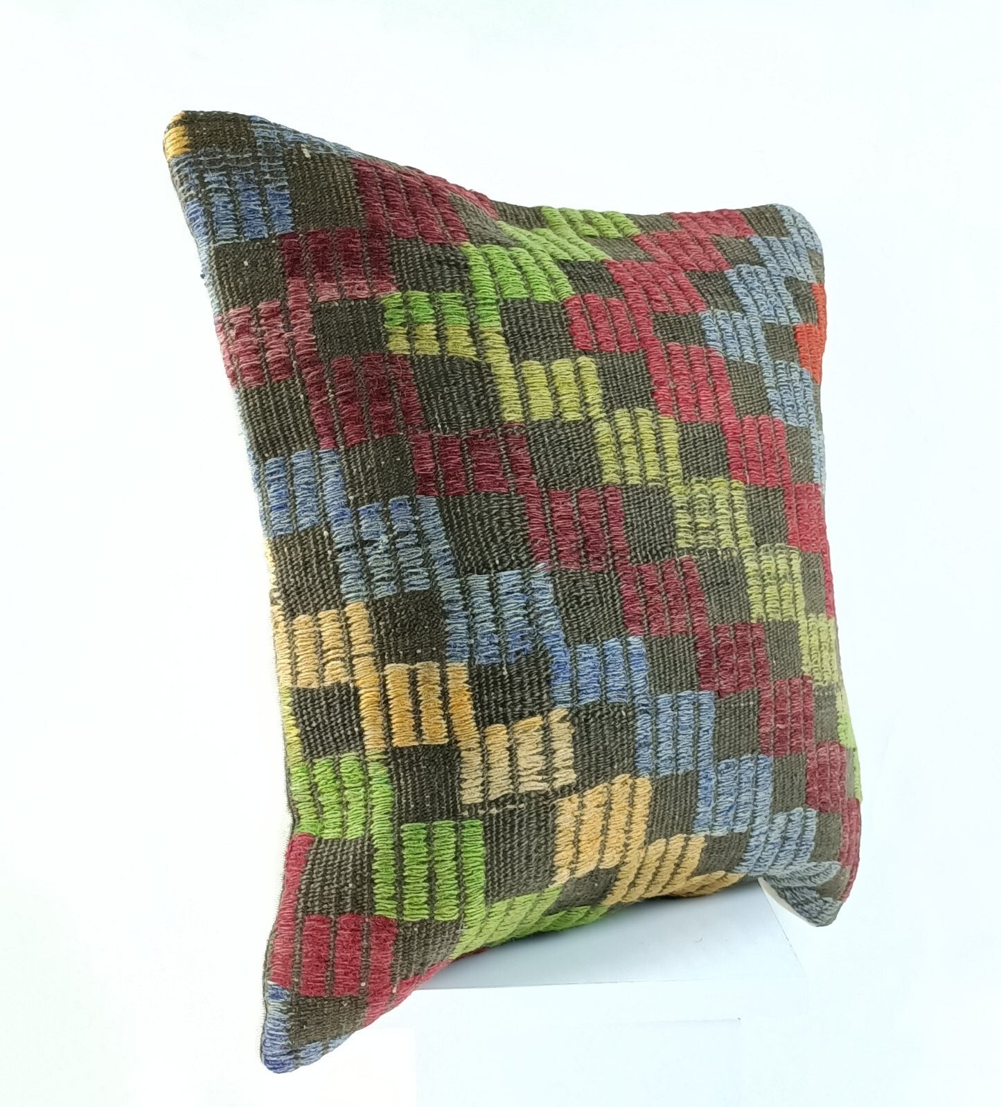 18"x18" Kilim Pillow Cover  Handmade Turkish Vintage Cushion Tribal Lumbar 2356