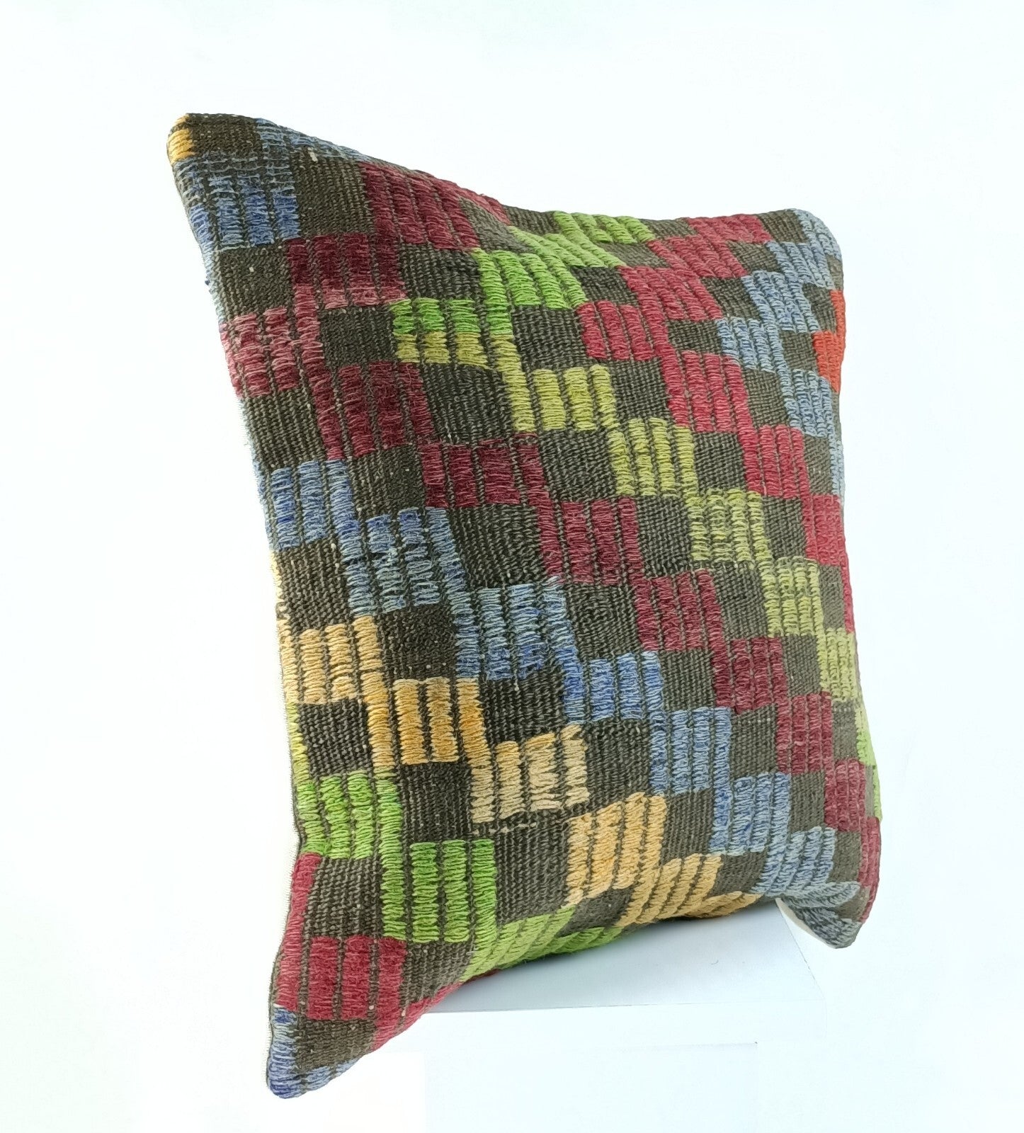 18"x18" Kilim Pillow Cover  Handmade Turkish Vintage Cushion Tribal Lumbar 2356