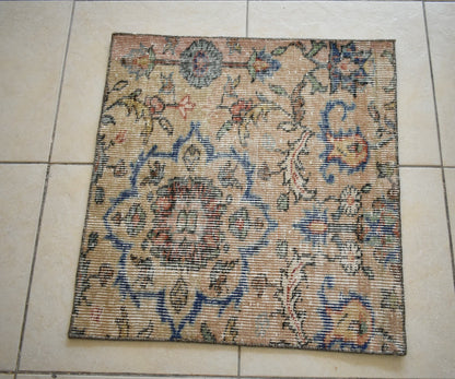 Vintage Runner 2.2x2.1 ft Small Turkish Runner Anatolian Floor Runner Rug R22