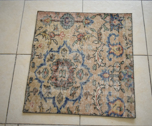 Vintage Runner 2.2x2.1 ft Small Turkish Runner Anatolian Floor Runner Rug R22