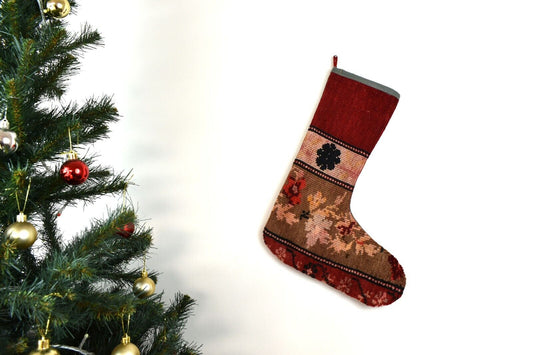 Kilim Christmas Stocking Vintage Rug Stocking Ethnic Decorative Xmas Socks S763