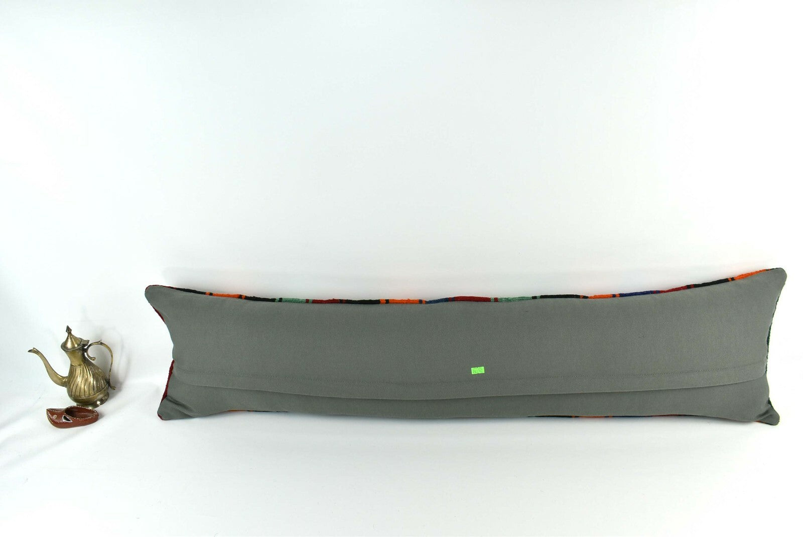 Long Kilim Pillow Cover 12x48 Handmade Oushak Rug Ethnic Ottoman Lumbar  A2130