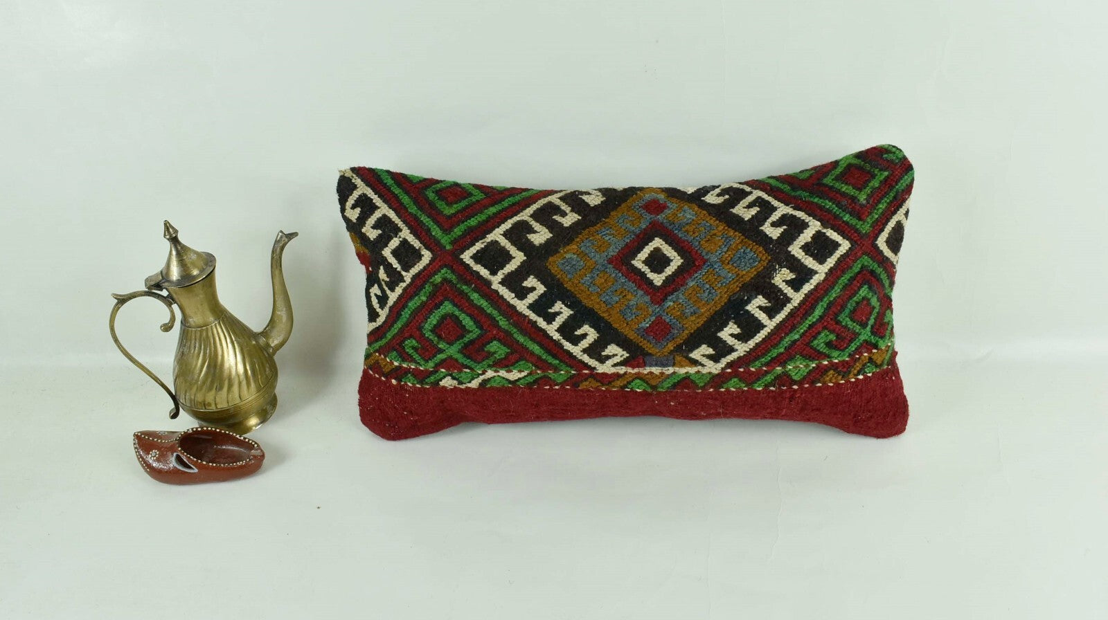 Turkish Cushion Cover 8"x16" Handmade Vintage Boho Ethnic Throw Pillow Case 3137