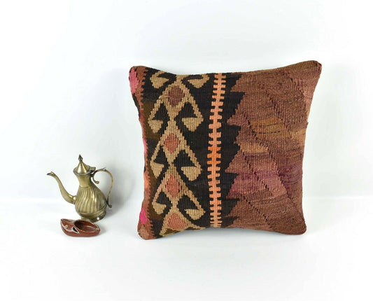 Kilim Pillow Cover 16x16 Home Decorative Vintage Handmade Cushion Cover A1962