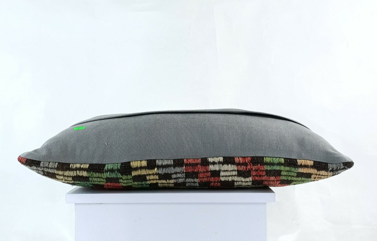 Handmade Kilim Lumbar Cover 12x24 Turkish Rug Boho Tribal Throw Pillow Case E926