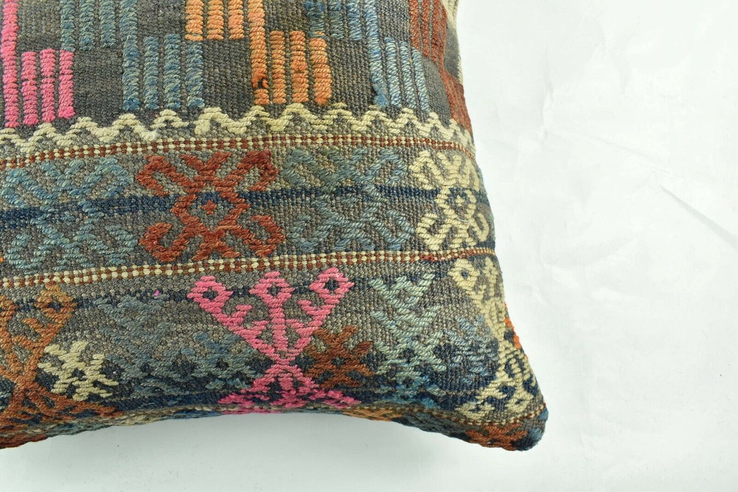 20x20 Kilim Pillow Cover Handmade Vintage Oushak Kilim Cushion Cover 2979