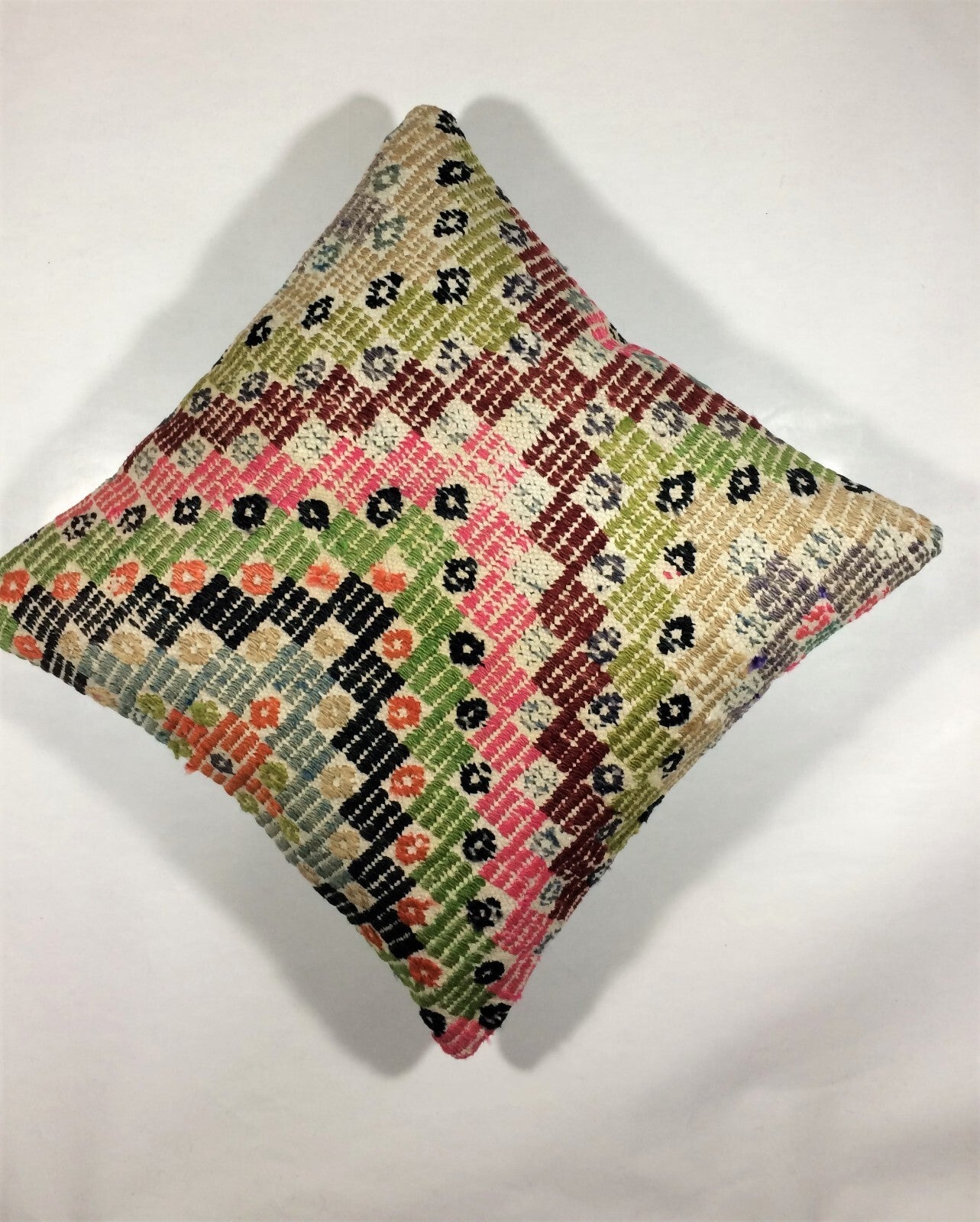 18"x18" Kilim Pillow Cover  Handmade Turkish Vintage Cushion Tribal Lumbar 678