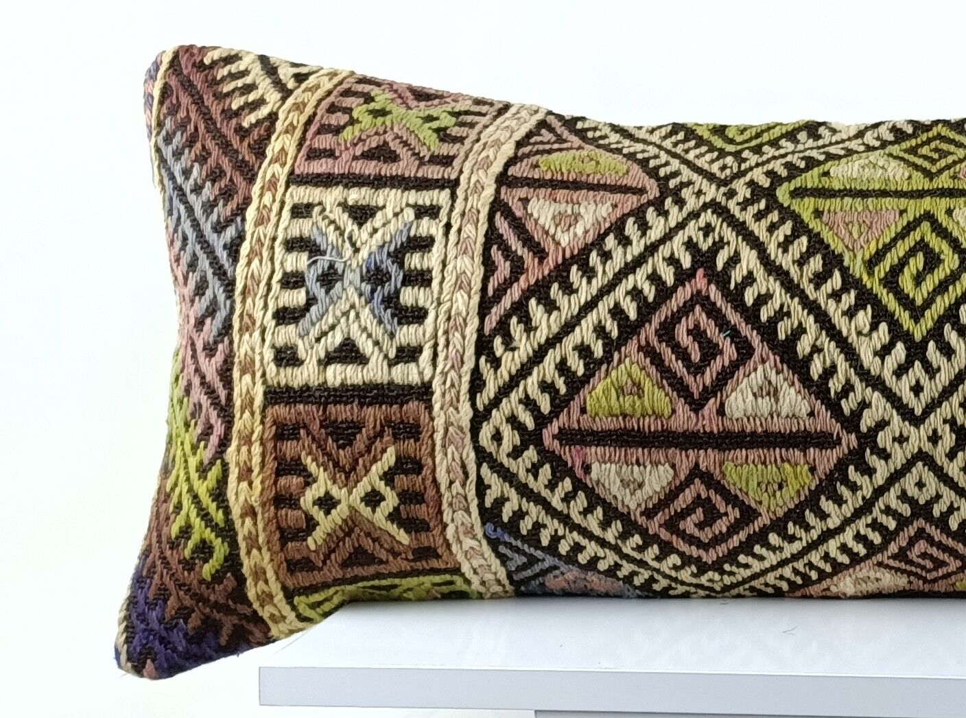 Kilim Pillow Cover 12x36 Home Decorative Handmade Ottoman Long Lumbar  A1537