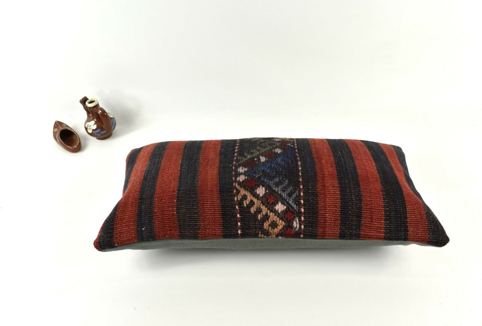 Kilim Lumbar Pillow Cover 10x20 Decorative Handmade Sofa Couch Cushion A2727