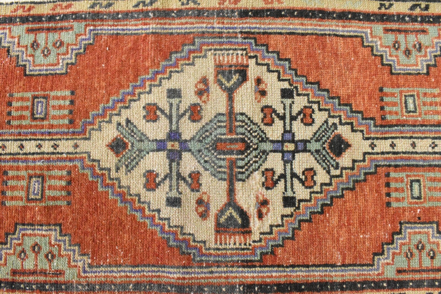 Oushak Small Rug 1.7 x 4.4 ft Handknotted Entryway Hallway Wool Runner C52