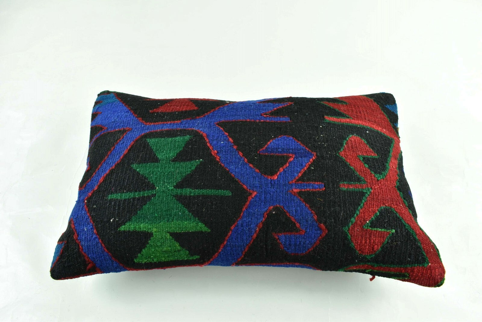 Kilim Pillow Cover 12x20 Turkish Handmade Vintage Couch Lumbar Cushion  A1813