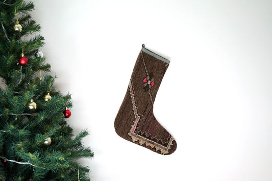 Kilim Christmas Stocking Vintage Rug Stocking Ethnic Decorative Xmas Socks S430