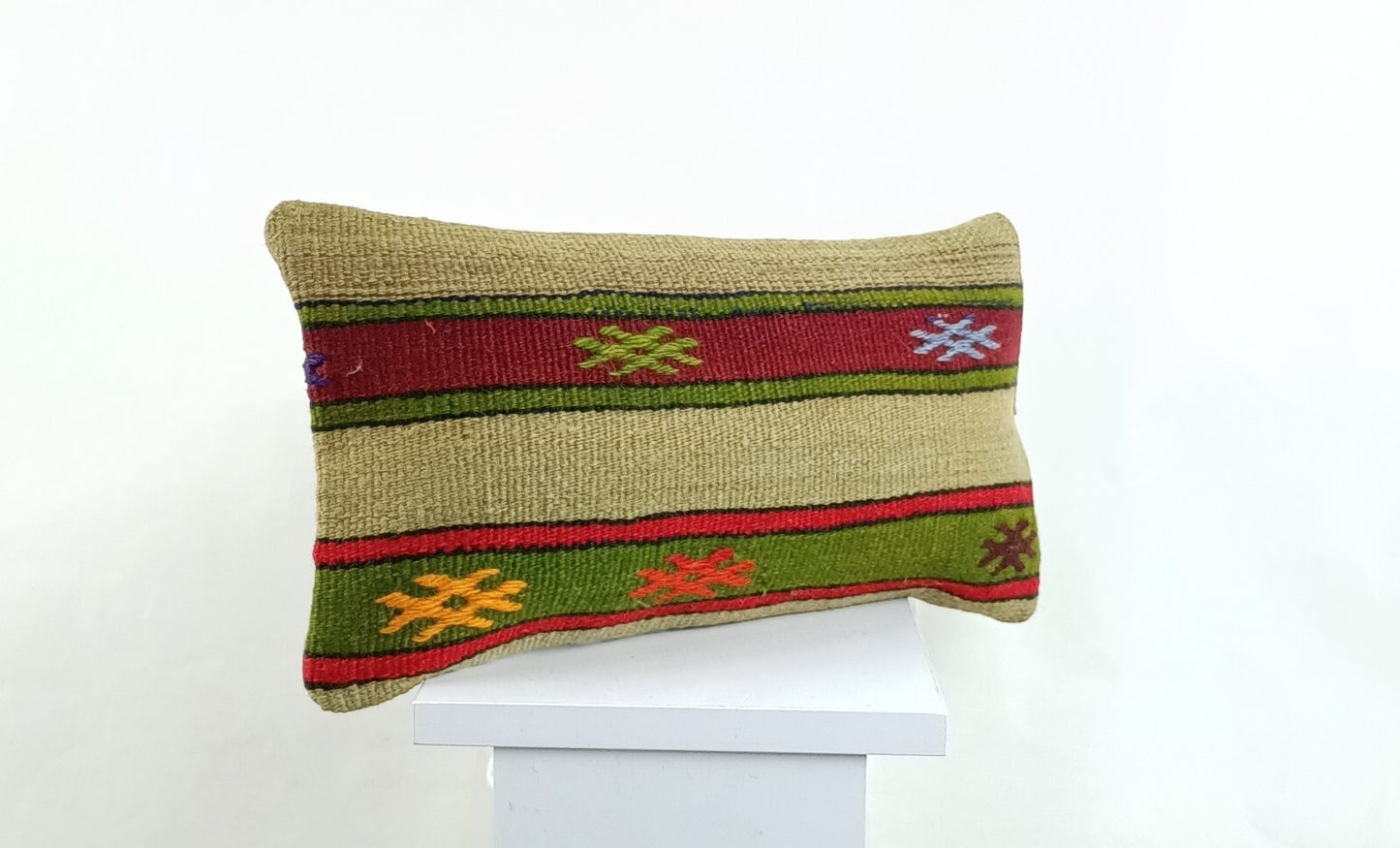 Turkish Cushion Cover 8"x16" Handmade Vintage Boho Ethnic Throw Pillow Case 2605