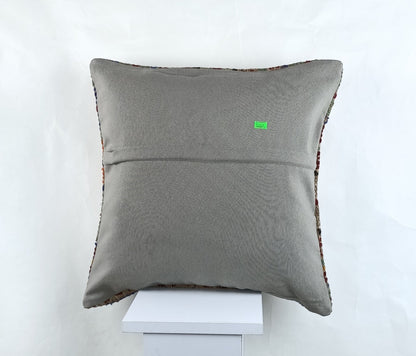 18"x18" Kilim Pillow Cover  Handmade Turkish Vintage Cushion Tribal Lumbar 2642