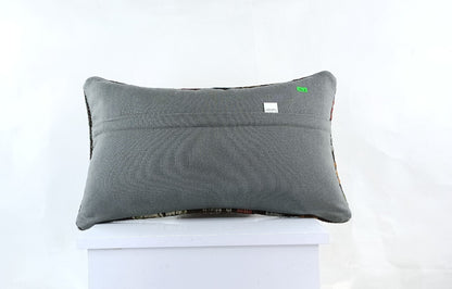 Kilim Pillow Cover 12x20 Turkish Handmade Sofa Couch Floor Lumbar Cushion E1063