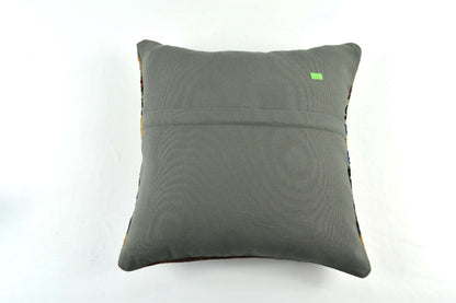18"x18" Kilim Pillow Cover  Handmade Turkish Vintage Cushion Tribal Lumbar 3411