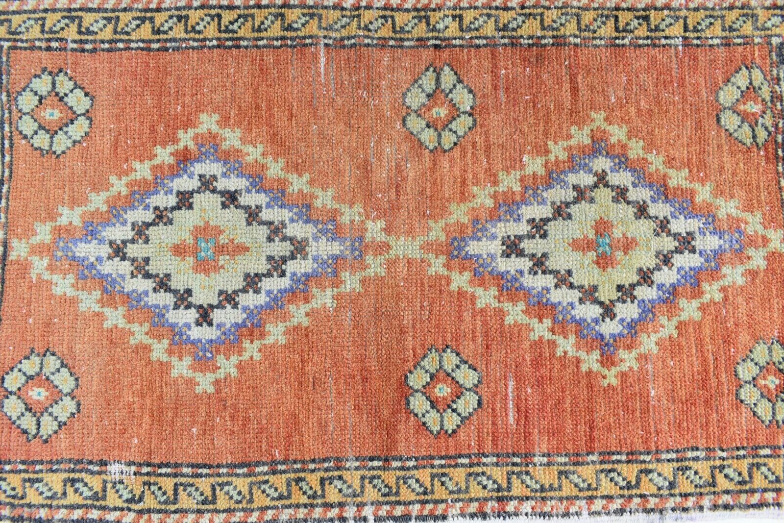 3x1.5 ft Anatolian Runner Small Vintage Rug Oushak Runner Mini Turkish Rug Y80