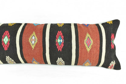 Extra Large Kilim Pillow Cover 16x48 Handmade Ethnic Boho Oriental Lumbar 3238