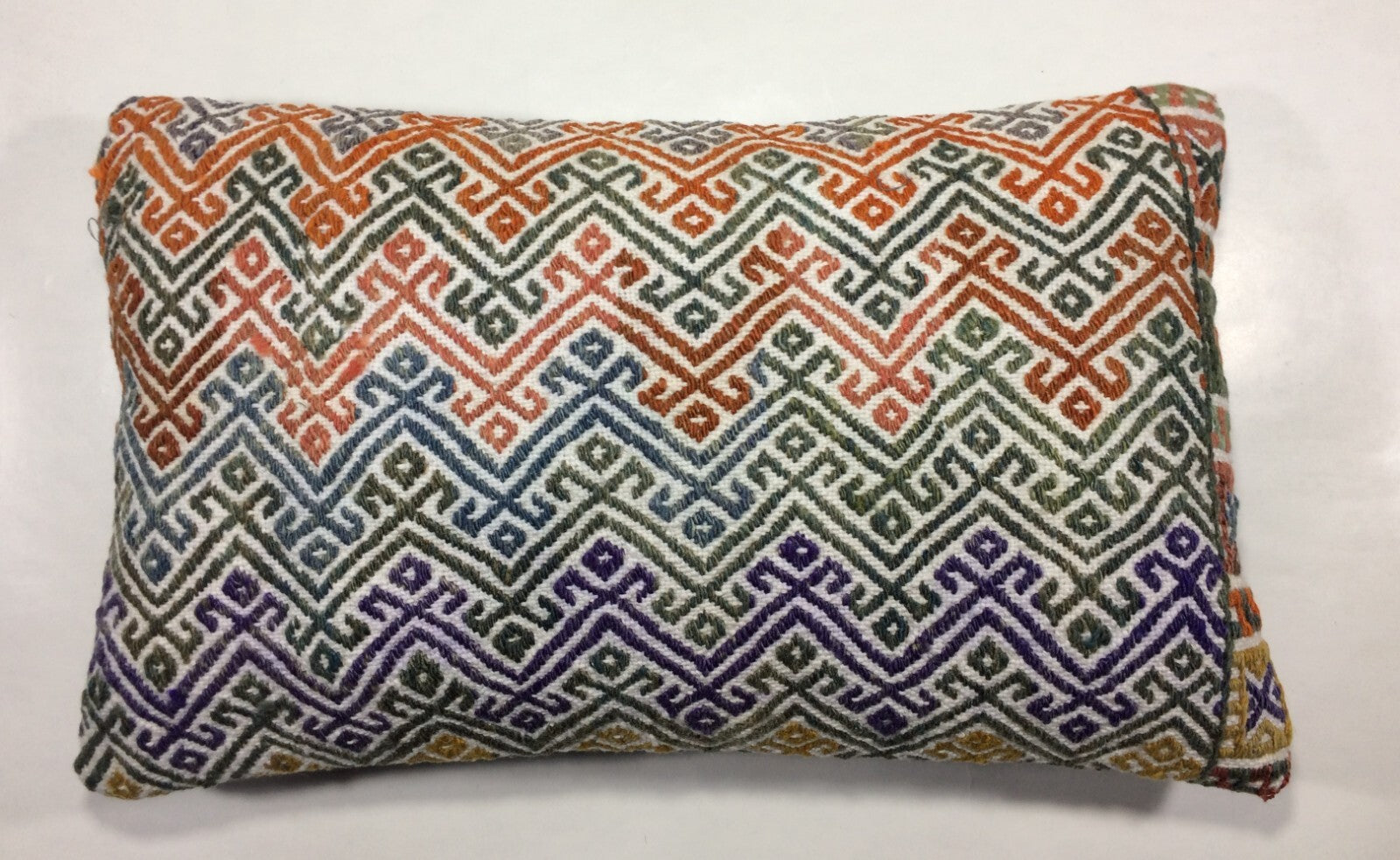 Kilim Pillow Cover 12x20 Handmade Turkish Rug Boho Ethnic Lumbar Cushion 884