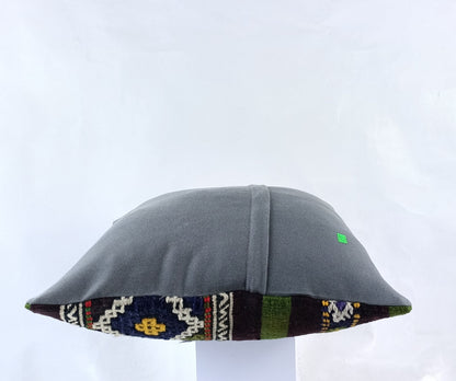 18"x18" Kilim Pillow Cover  Handmade Turkish Vintage Cushion Tribal Lumbar 1835