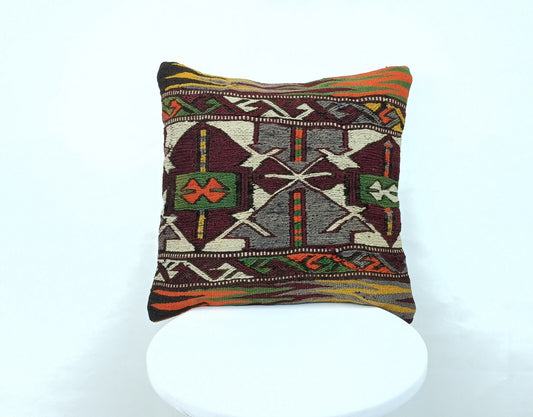 16x16 Ethnic Vintage Turkish Rug Pillow Cover Home Decorative Boho Cushion 1593