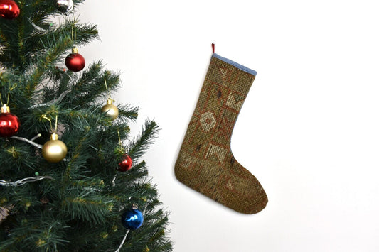 Kilim Christmas Stocking Vintage Rug Stocking Ethnic Decorative Xmas Socks S881