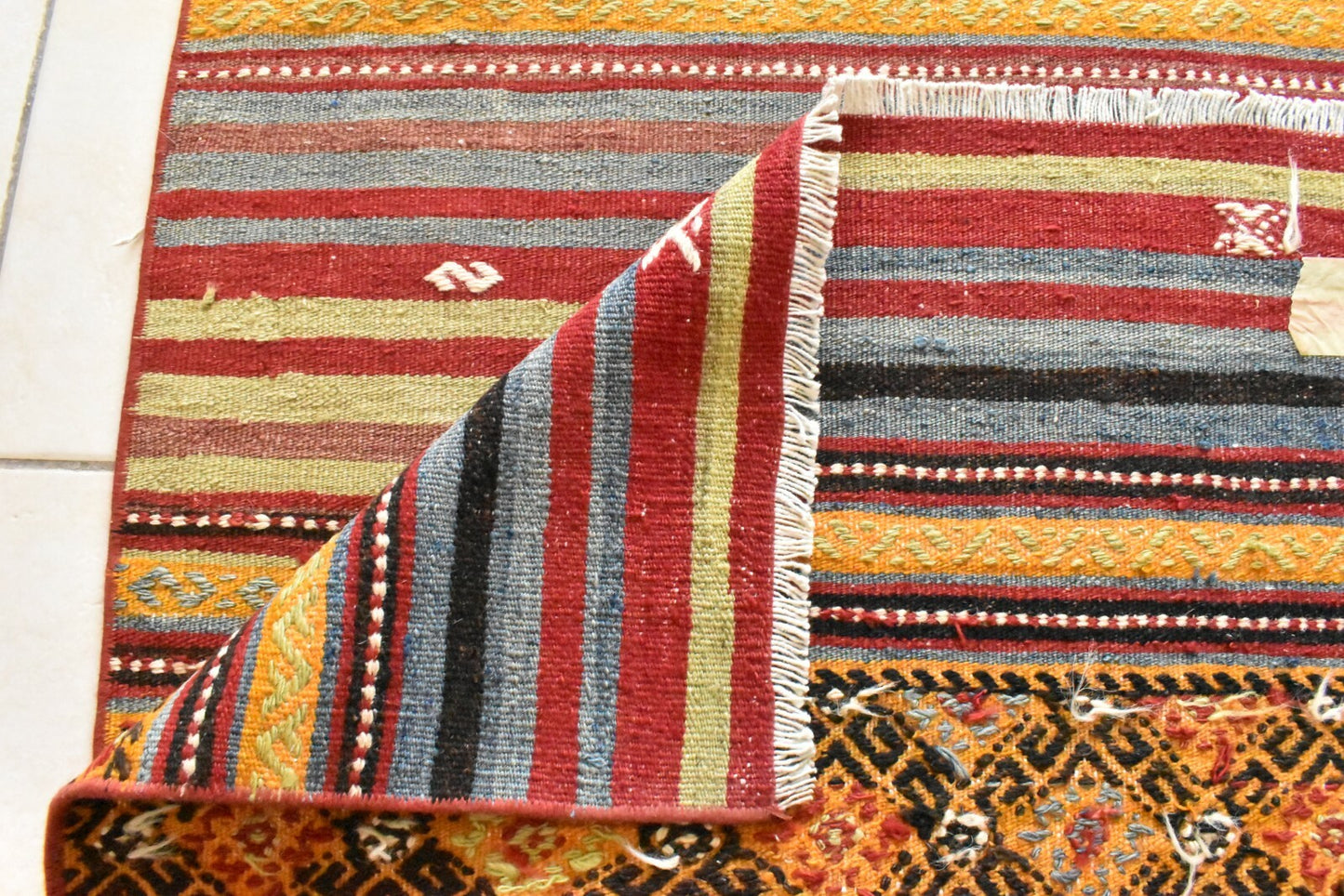 Handwoven Oushak Kilim Runner 2.3 x 8.7 ft  Hallway Corridor Kitchen Rug C29