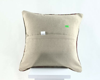 Kilim Pillow Cover 14x14 Home Decorative Ethnic Tribal Oushak Wool Cushion  A919