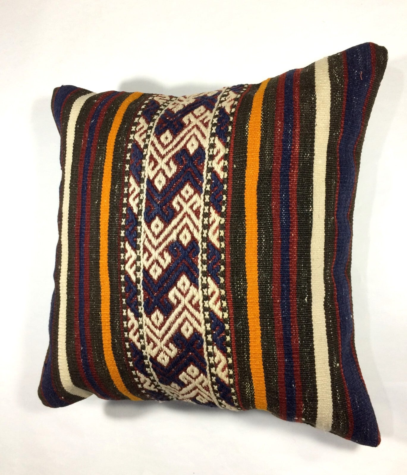 18"x18" Kilim Pillow Cover  Handmade Turkish Vintage Cushion Tribal Lumbar 646