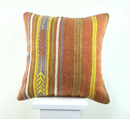 Kilim Pillow Cover 16x16 Oriental Traditional Handmade Bohemian Cushion A1174