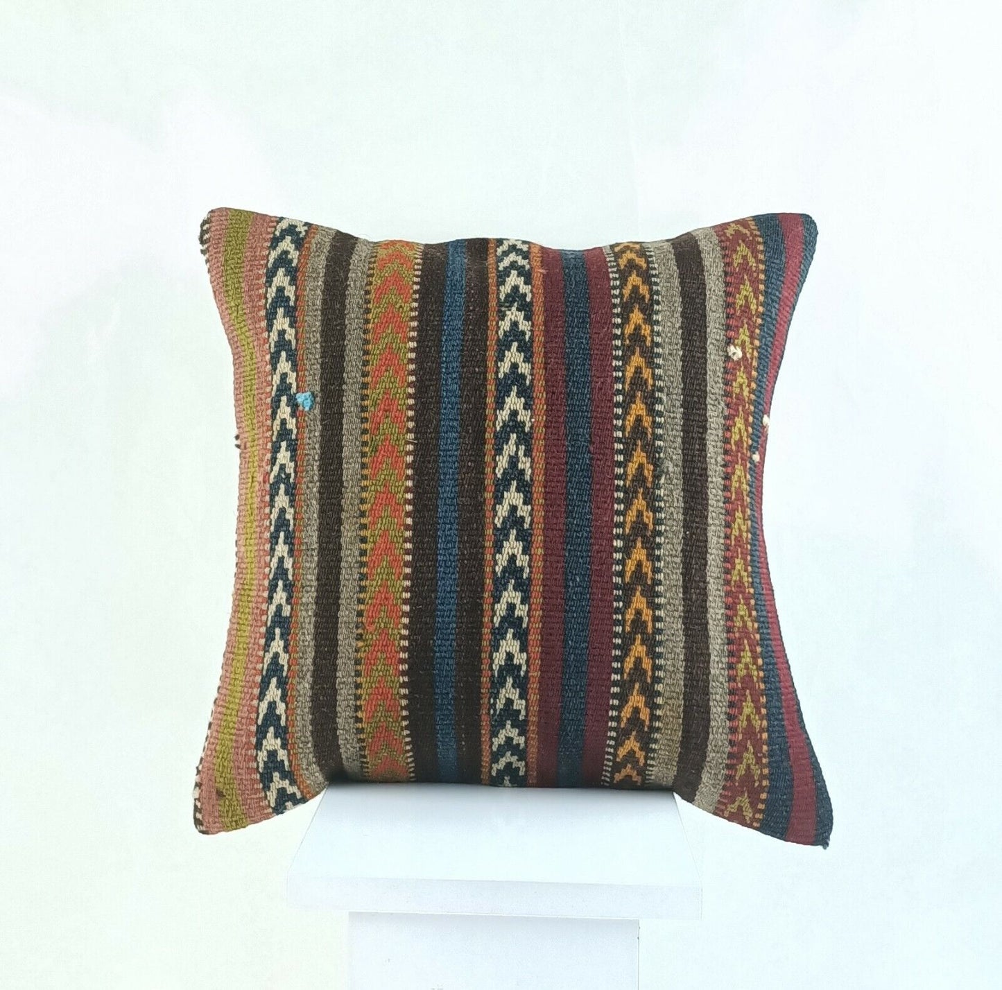 Kilim Cushion Case 16x16 Traditional Handmade Oushak Throw Pillow Cover A850