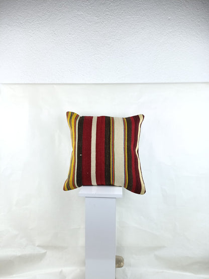 18"x18" Kilim Pillow Cover  Handmade Turkish Vintage Cushion Tribal Lumbar 2657