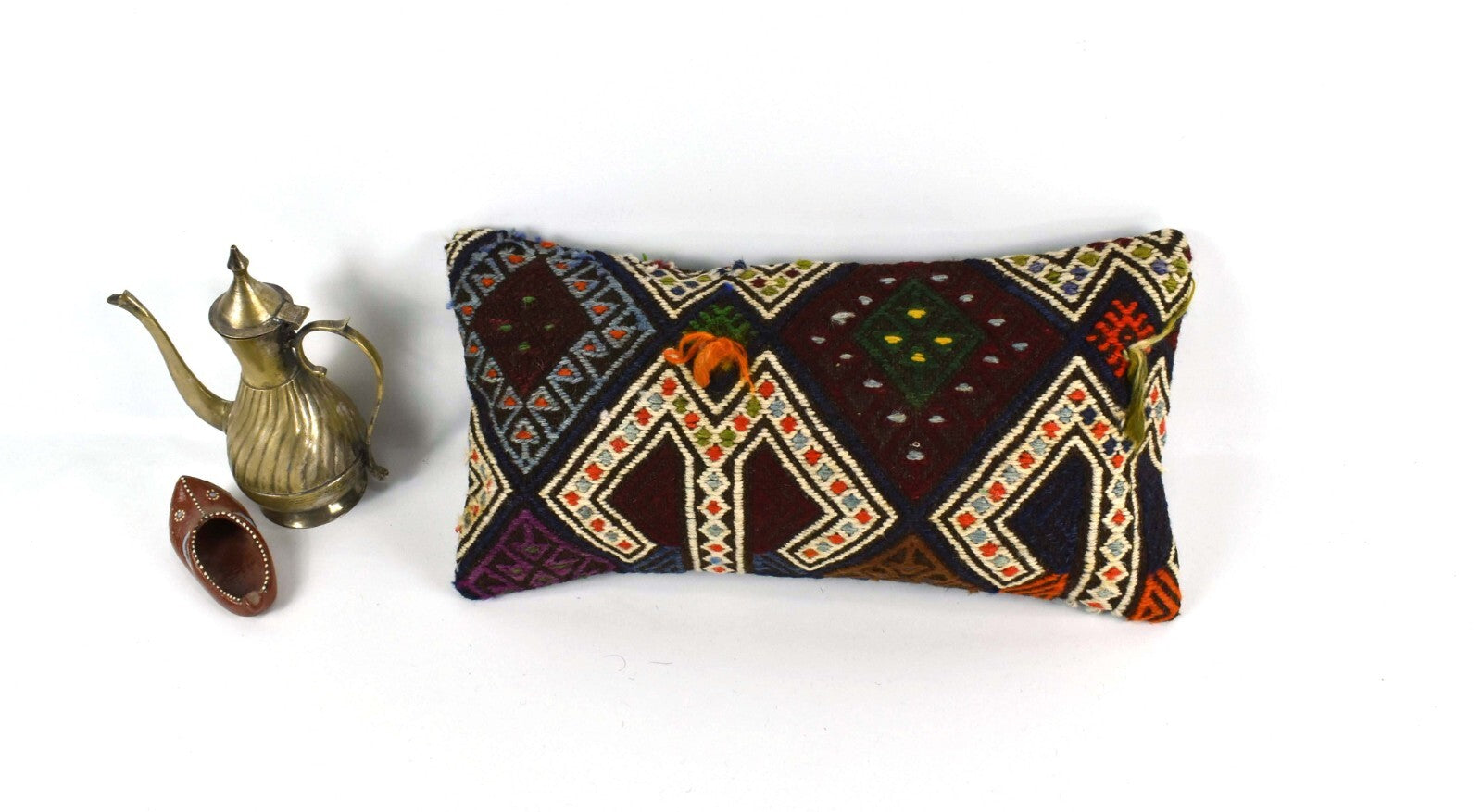 Turkish Cushion Cover 8"x16" Handmade Vintage Boho Ethnic Throw Pillow Case 3724