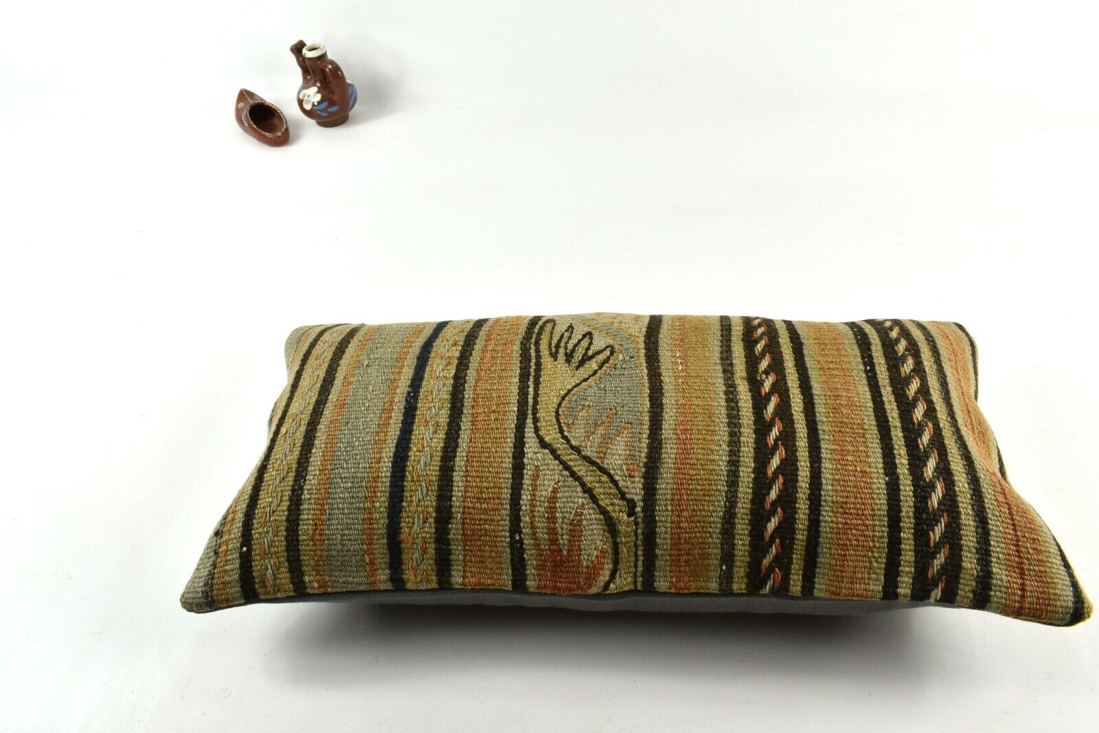 Kilim Lumbar Pillow Cover 10x20 Decorative Handmade Sofa Couch Cushion A2736