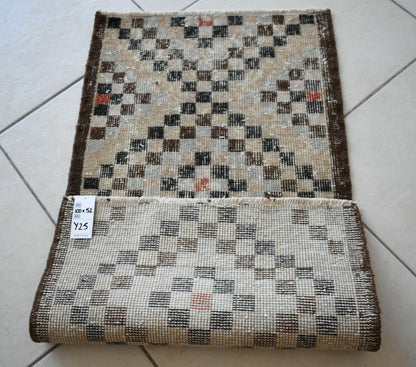  Oushak Runner 3.2x1.7 ft Vintage Turkish Runner Floor Runner Faded Runner Y25