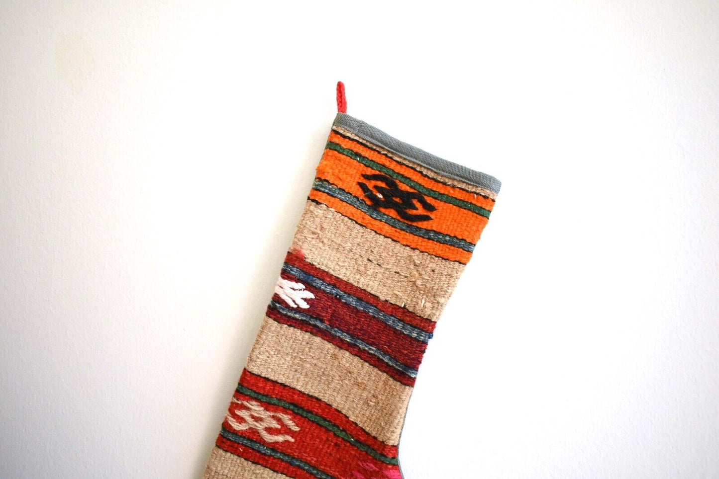 Christmas Stocking Kilim Christmas Sock Rug Gift Stocking Xmas Decor Socks S07