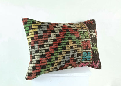 Home Decorative Handmade Throw Pillow Cover 16x24 Handmade Kilim Cushion E1240