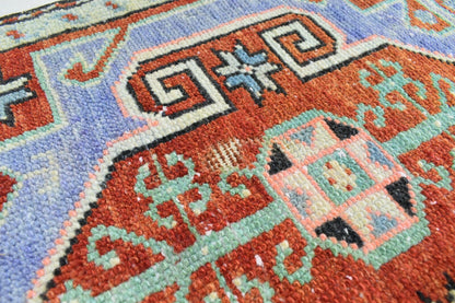 Vintage Runner 3.1x1.6 ft Mini Turkish Rug Oushak Runner Anatolian Runner Y93