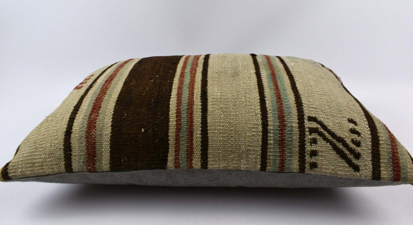 16x24 Kilim Pillow Cover Handmade Vintage Anatolian Lumbar Cushion Cover 4787