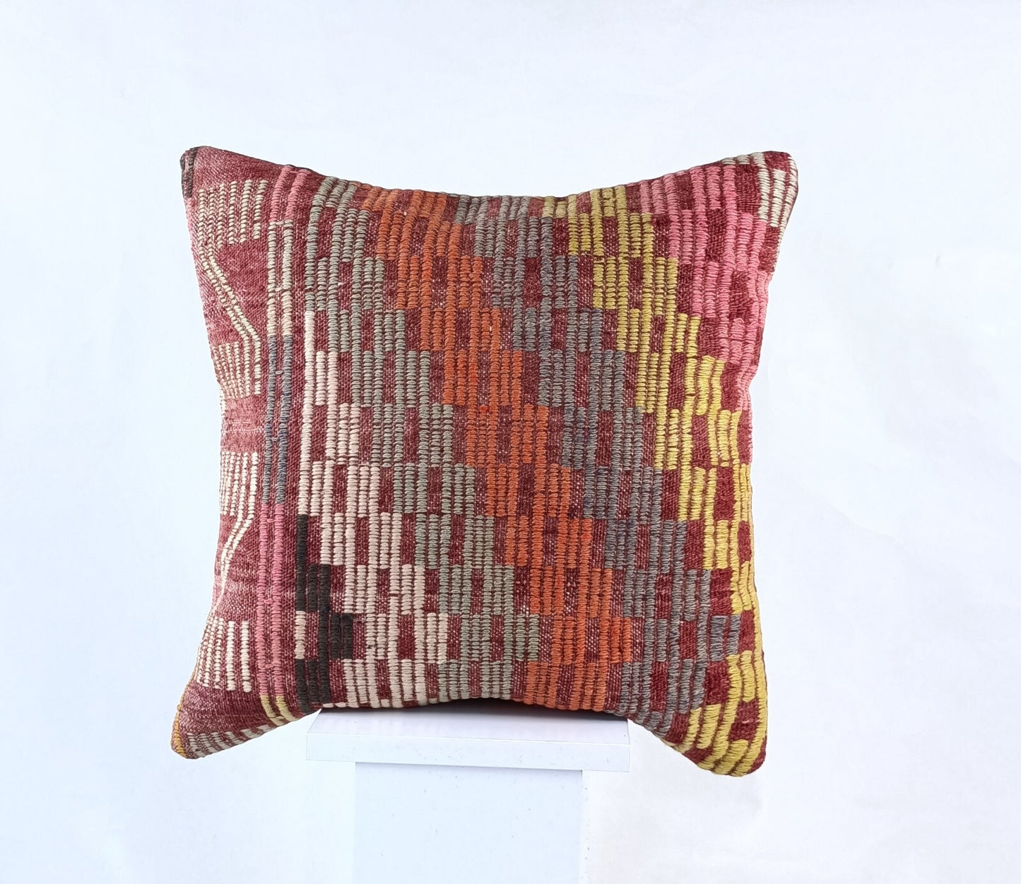 18"x18" Kilim Pillow Cover  Handmade Turkish Vintage Cushion Tribal Lumbar 1850