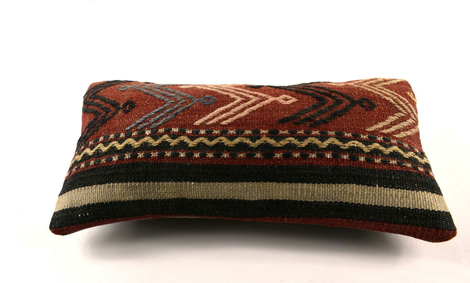8x16 Kilim Pillow Cover Vintage Tribal Oushak Kilim Ethnic Lumbar Cover A2973