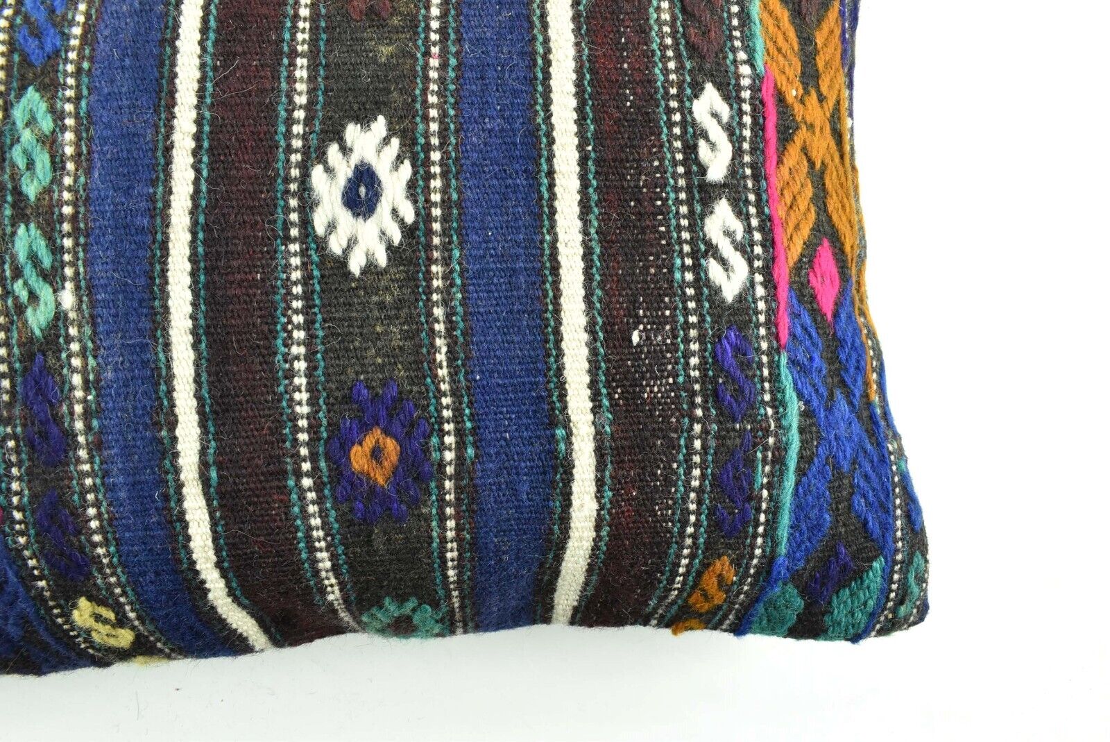 Kilim Pillow Cover 16x24 Tribal Vintage Turkish Carpet Lumbar Pillow Cover 3115