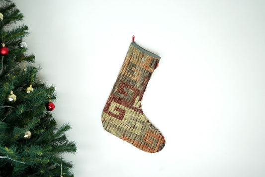 Kilim Christmas Stocking Vintage Rug Stocking Ethnic Decorative Xmas Socks S529
