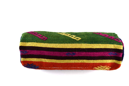Kilim Bolster Pillow Cover 8x20 in Tribal Vintage Turkish Carpet Bolster Cushion