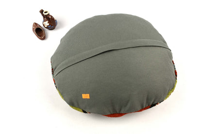 Kilim Round Pillow Cover 18" in Tribal Vintage Turkish Carpet Round Cushion 4935