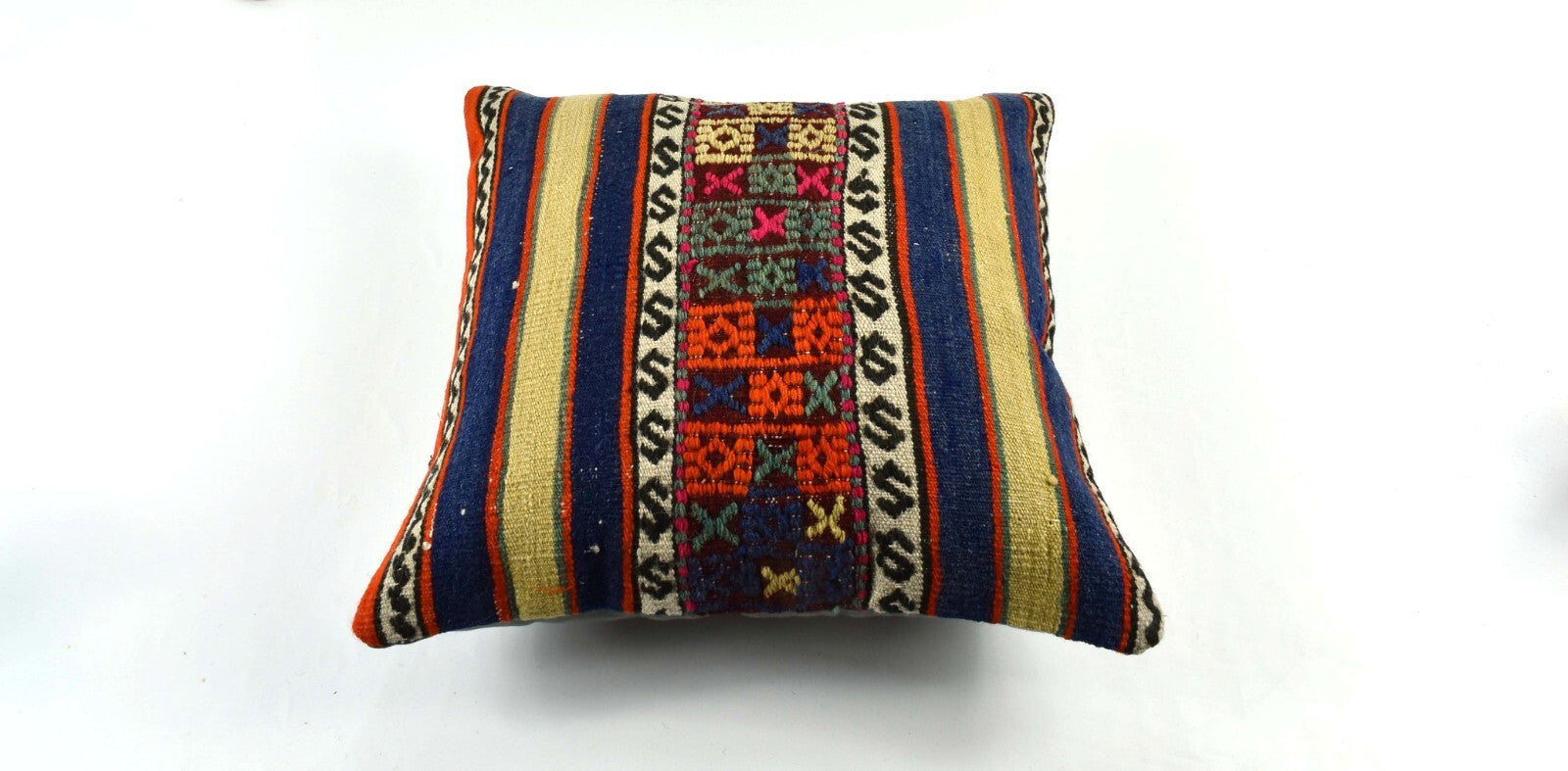 18"x18" Kilim Pillow Cover  Handmade Turkish Vintage Cushion Tribal Lumbar 3400